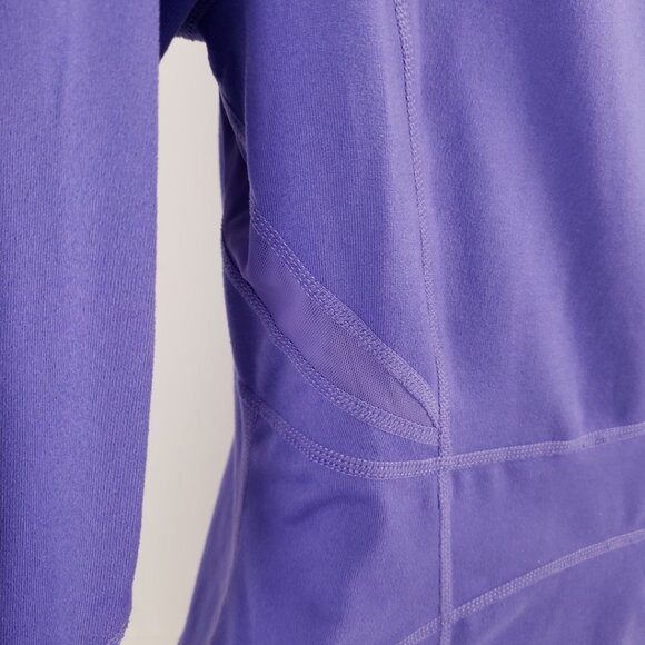 Zella XS Purple Hooded Jacket Womens Thumb Slits Device Cord Venting Fall Coat - Picture 9 of 16